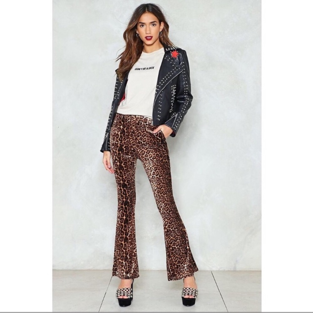Velvet Leopard Print Pants